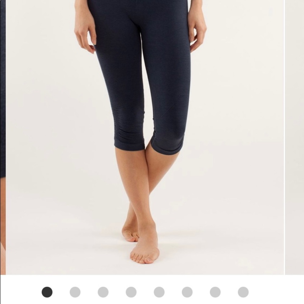 Lululemon In the Flow Crop in inkwell Heather Slate Blue